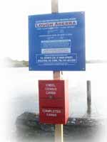 Fishing regulations sign